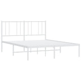 Metal Bed Frame without Mattress with Headboard White 120x190cm 352526