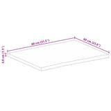 Table Top Live Edge 80x60x3.8 cm Solid Wood Mango 370596