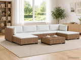 7 pcs Rattan Lounge Set with Cushions GENDT Natural Rattan 3429866