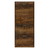 Shoe Cabinet Smoked Oak 63x24x147 cm Engineered Wood 342547