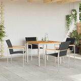 Garden Dining Set 5 pcs Solid Acacia Wood and Stainless Steel 3334814