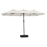 Garden Parasol Sand white, Dark grey Polyester, Powder-Coated Iron 362945