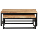 Nesting Coffee Tables 2 pcs Solid Acacia Wood 320391