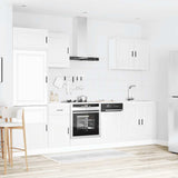 7 Piece Kitchen Cabinet Set Porto High Gloss White Engineered Wood 3314783