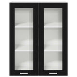Hanging Cabinet Black Oak 80 x 31 x 100 cm Engineered Wood 884395