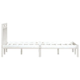 3100610 Bed Frame without Mattress White Solid Wood 200x200 cm