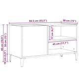 Record Cabinet Black Oak 84.5 x 38 x 48 cm Engineered Wood 862867