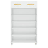 Shoe Cabinet High Gloss White 60x35x105 cm Engineered Wood 829590