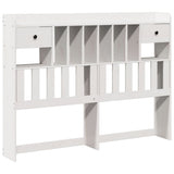 Bookcase Bed without Mattress White 150x200cm King Size Solid Wood Pine 3322422