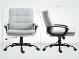 Linen-Look Double-Padded Office Chair - Grey T3398P554092