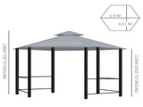 3 x 3 Hexagon Gazebo Patio Canopy Party Tent Outdoor Garden Shelter w/ 2 Tier Roof & Side Panel T3398P315971