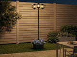 3-Head Lamp Post with Planter Black 32 x 32 x 188 cm 42042694
