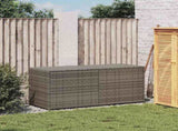 Garden Storage Box Grey 283L Poly Rattan 365314