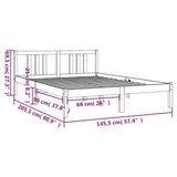 Bed Frame without Mattress Grey Solid Wood 140x200 cm 814886