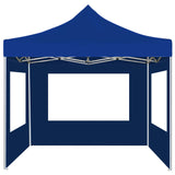 ZNTS Professional Folding Party Tent with Walls Aluminium 3x3 m Blue 45487