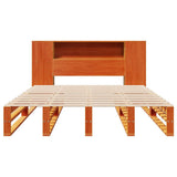 Bookcase Bed without Mattress Wax Brown 150x200 cm King Size Solid Wood 3323880