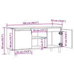 ZNTS TV Cabinet Old Wood 102x35x50 cm Engineered Wood 856428