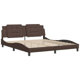 Bed Frame without Mattress "Zadar" Brown 180x200 cm Super King Faux Leather 3208200