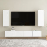 4 Piece TV Cabinet Set White Engineered Wood 3074455
