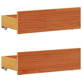 Bed Frame without Mattress with Headboard Wax Brown 100x200 cm Solid Wood Pine 3308773