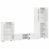 TV Cabinet Set FLORIN 3 pcs High Gloss White Engineered Wood 3397978
