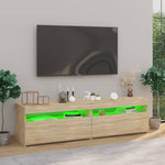 TV Cabinets 2 pcs with LED Lights Sonoma Oak 75x35x40 cm 804398