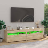 TV Cabinets 2 pcs with LED Lights Sonoma Oak 75x35x40 cm 804398