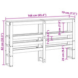 Headboard with Shelves 160 cm Solid Wood Pine 850878