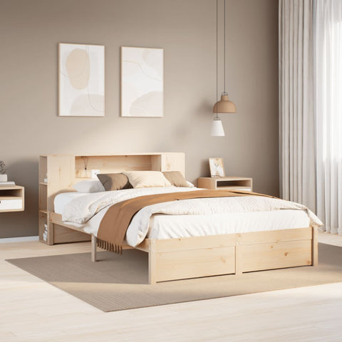 Bookcase Bed without Mattress 160x200cm Solid Wood Pine 3322363