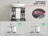 Modern Under-Sink Bathroom Cabinet - High Gloss White T3398P423553