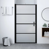 Shower Door Frost Tempered Glass 81x195 cm Black 146661