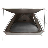 Cabin Tent with Roof Brown grey 12-Person Polyester and Steel 42029009