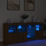 Sideboard with LED Lights Brown Oak 164x37x67 cm 3209057