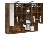 Bathroom Mirror Cabinet with Shelf Smoked Oak 60 x 14.5 x 70 cm 889195