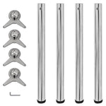 4 Height Adjustable Table Legs Chrome 710 mm 242133