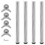4 Height Adjustable Table Legs Chrome 710 mm 242133