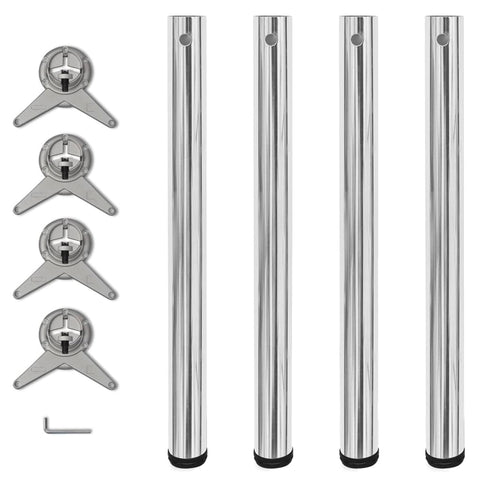 4 Height Adjustable Table Legs Chrome 710 mm 242133