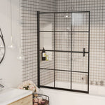 ZNTS Shower Enclosure ESG 100x140 cm Black 150747