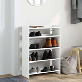 ZNTS Shoe Rack White 60x25x81 cm Engineered Wood 859878