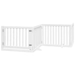 Dog Gate with Door Foldable 12 Panels White 960 cm Poplar Wood 3155676