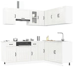 ZNTS 11 Piece Kitchen Cabinet Set Kalmar Gloss White Engineered Wood 3314943