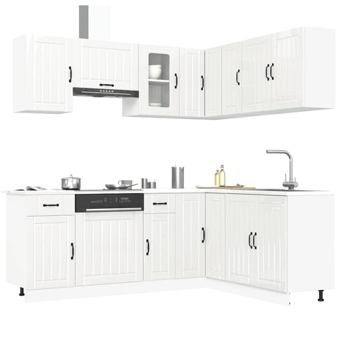 ZNTS 11 Piece Kitchen Cabinet Set Lucca Gloss White Engineered Wood 3314953