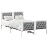 Bed Frame Light Grey 120 x 200 cm Solid Pine Wood 878403