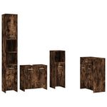 ZNTS 4 Piece Bathroom Furniture Set Smoked Oak Engineered Wood 3154409