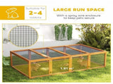 Wooden Rabbit Hutch Cage 6ft with Wire Mesh, Openable Roof, Play Space for Outdoor, Natural Wood T3398P350030