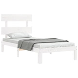 Bed Frame without Mattress White 100x200 cm Solid Wood Pine 3193522