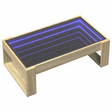 Coffee Table with Infinity LED Sonoma Oak 90x53x30 cm 847639