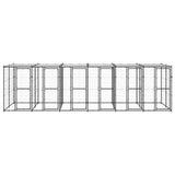 Outdoor Dog Kennel Steel with Roof 14.52 m 3082253