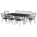 Garden Dining Set Anthracite Steel Large Stackable 3187974