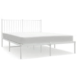 Metal Bed Frame without Mattress with Headboard White 135x190cm 350930